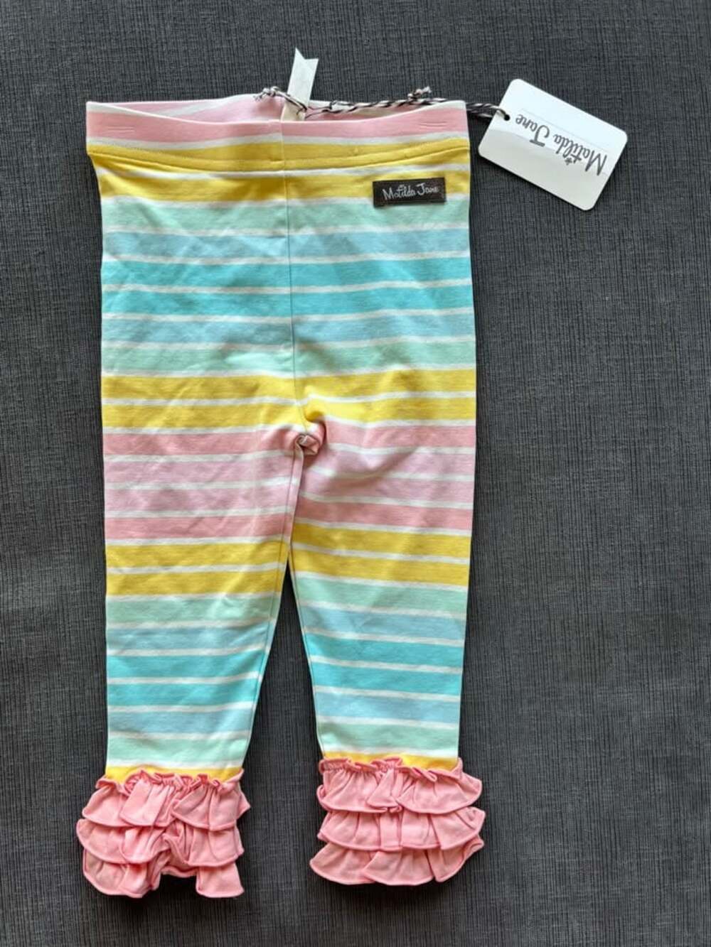 NWT Matilda Jane Dream Chasers "Hello Again" Striped Ruffle Leggings Size 18-24M